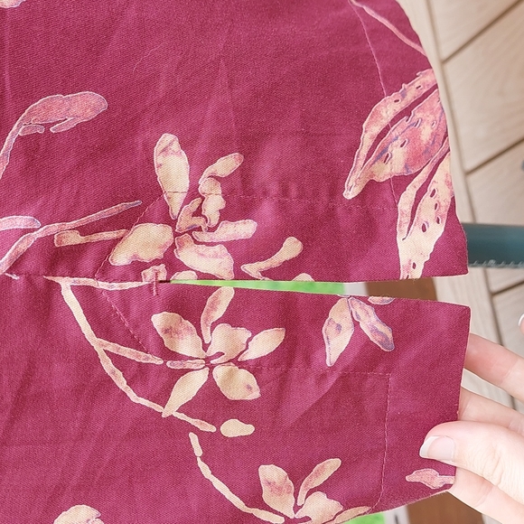 Pataloha by Patagonia Burgundy Cotton Dress, sz 8, Floral/Island Print - Picture 8 of 10